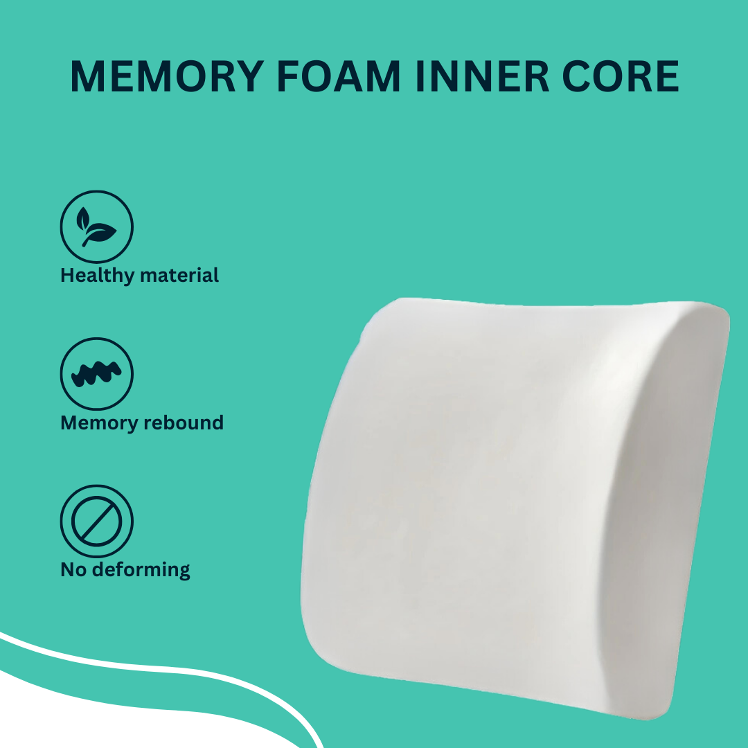 ZorVext™ LumbarEase – Ergonomic Memory Foam Back Cushion