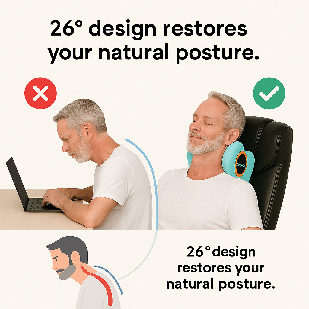 Upgraded Stretch+Heat Neck Pillow™ – Pain‑Free Posture Fix