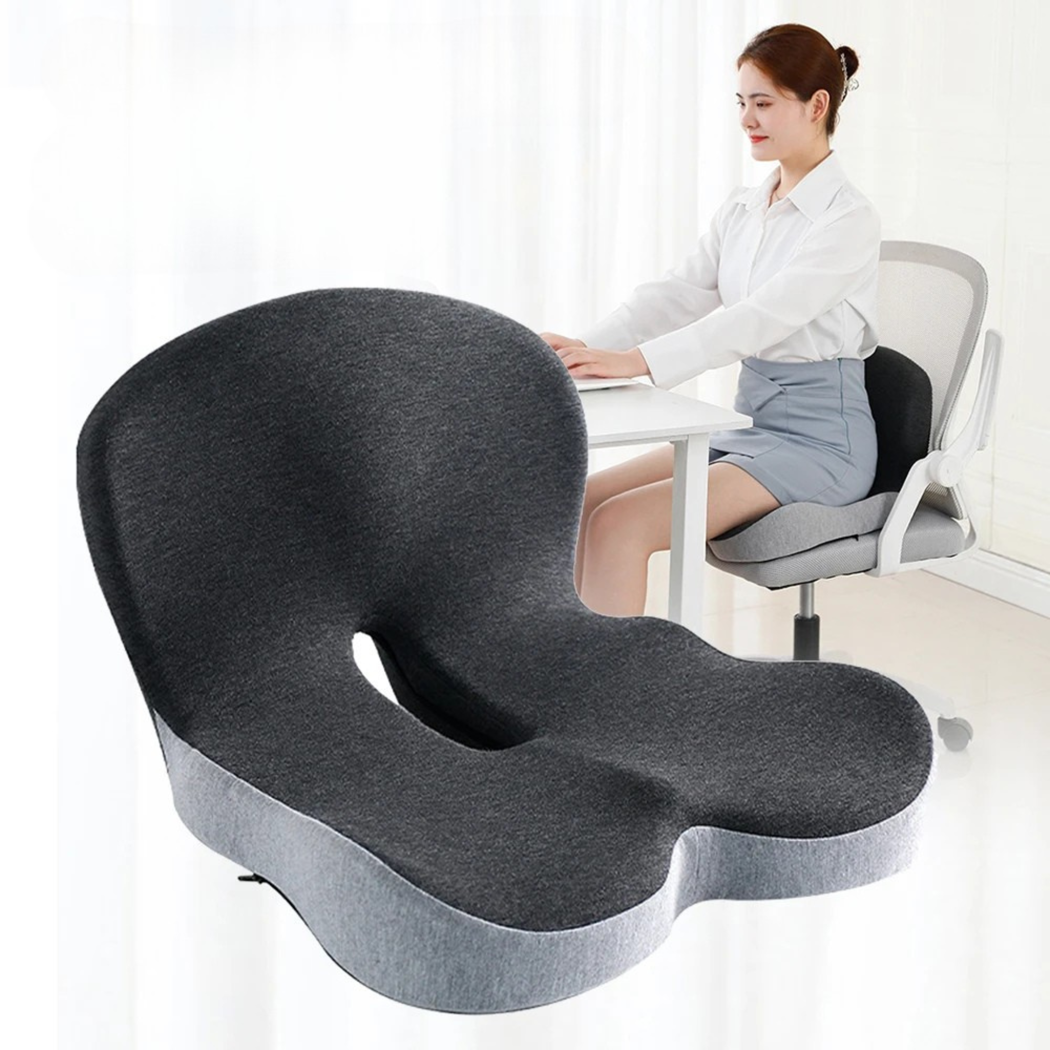 ZORVEXT ErgoPad Seat Cushion — Orthopedic Pressure Relief for All-Day Sitting